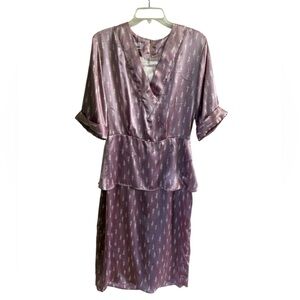 Vintage Perceptions Peplum Dress With Lady Print